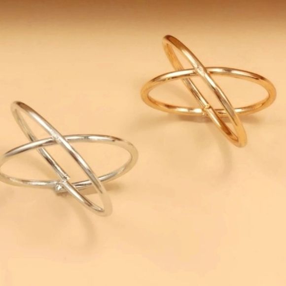 SET OF 2 crisscross rings - Picture 1 of 4
